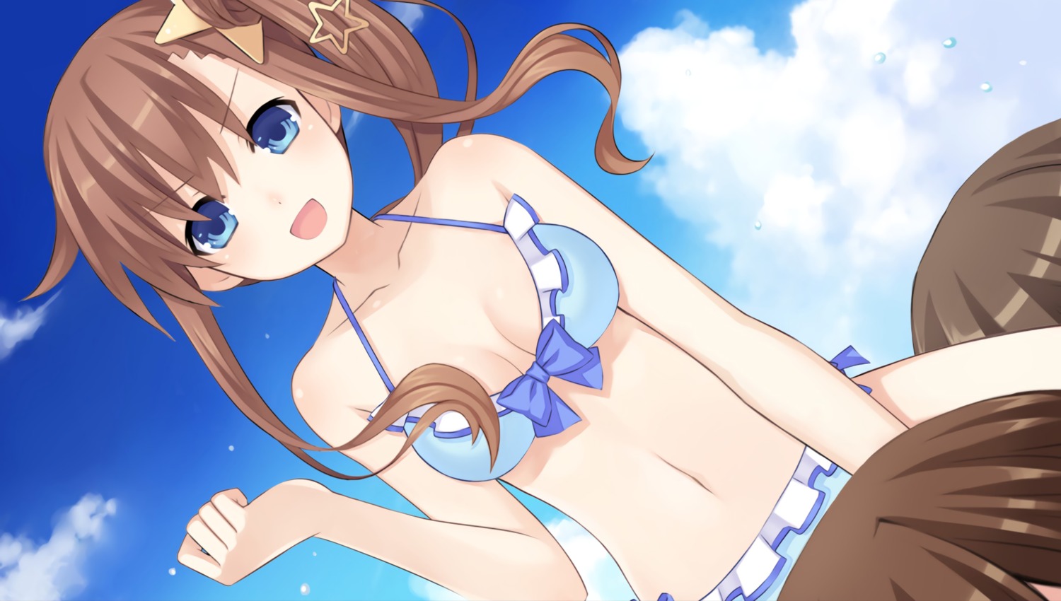 bikini chou_megami_shinkou_noire_gekishin_black_heart choujigen_game_neptune cleavage game_cg masujima_ai swimsuits tsunako