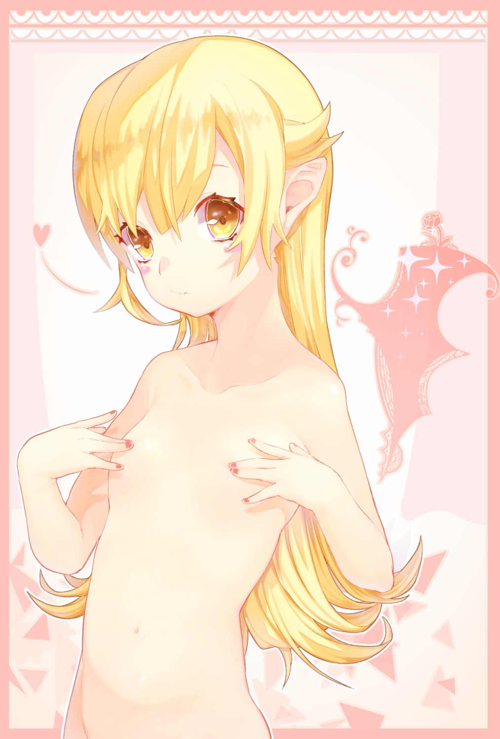 an_skill bakemonogatari loli monogatari_(series) naked oshino_shinobu pointy_ears