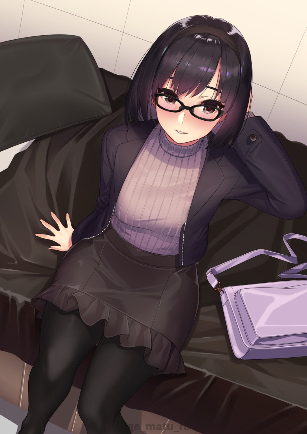 kagematsuri megane pantyhose sweater