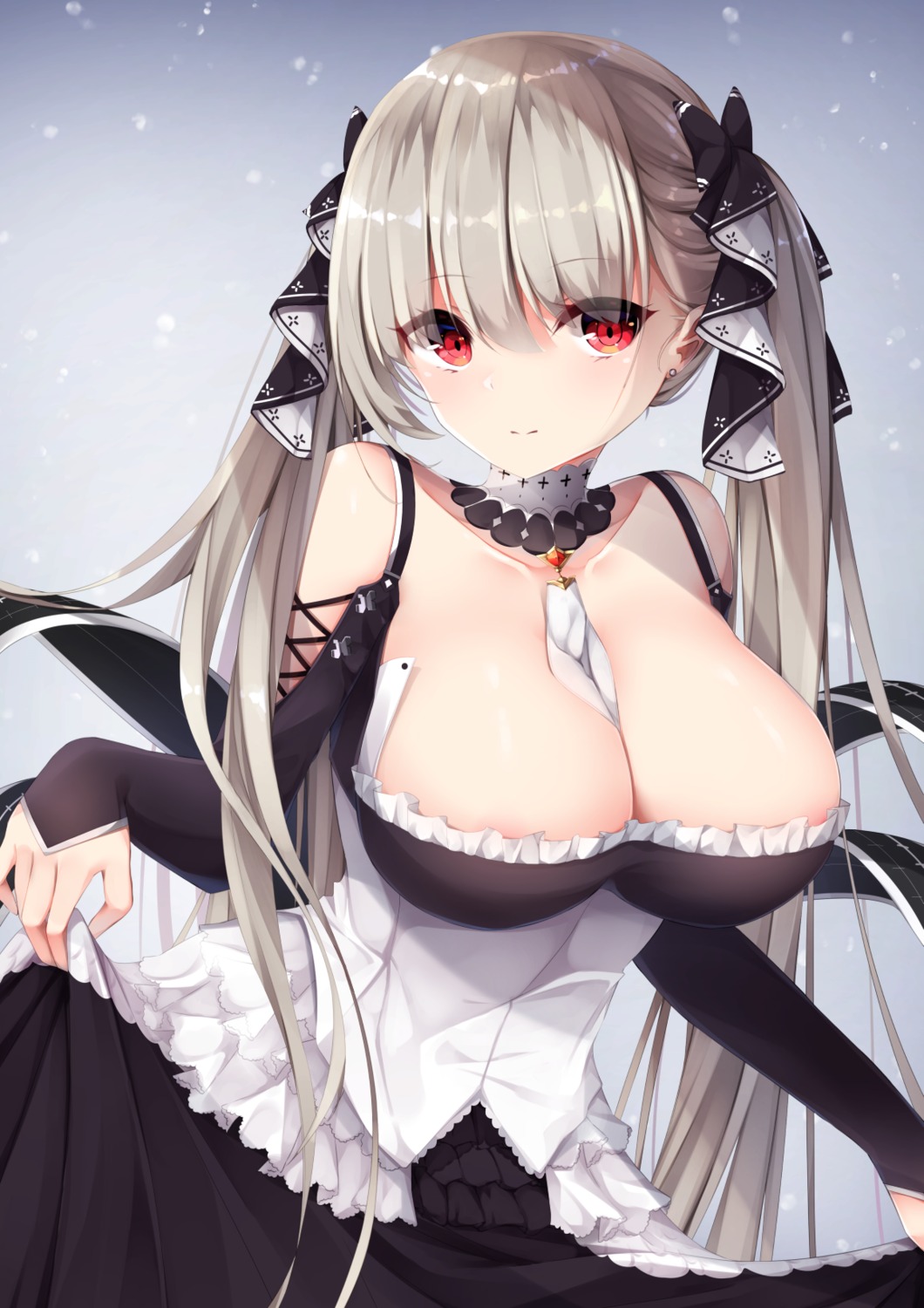 azur_lane cleavage formidable_(azur_lane) gothic_lolita lolita_fashion no_bra umou_(may65879)