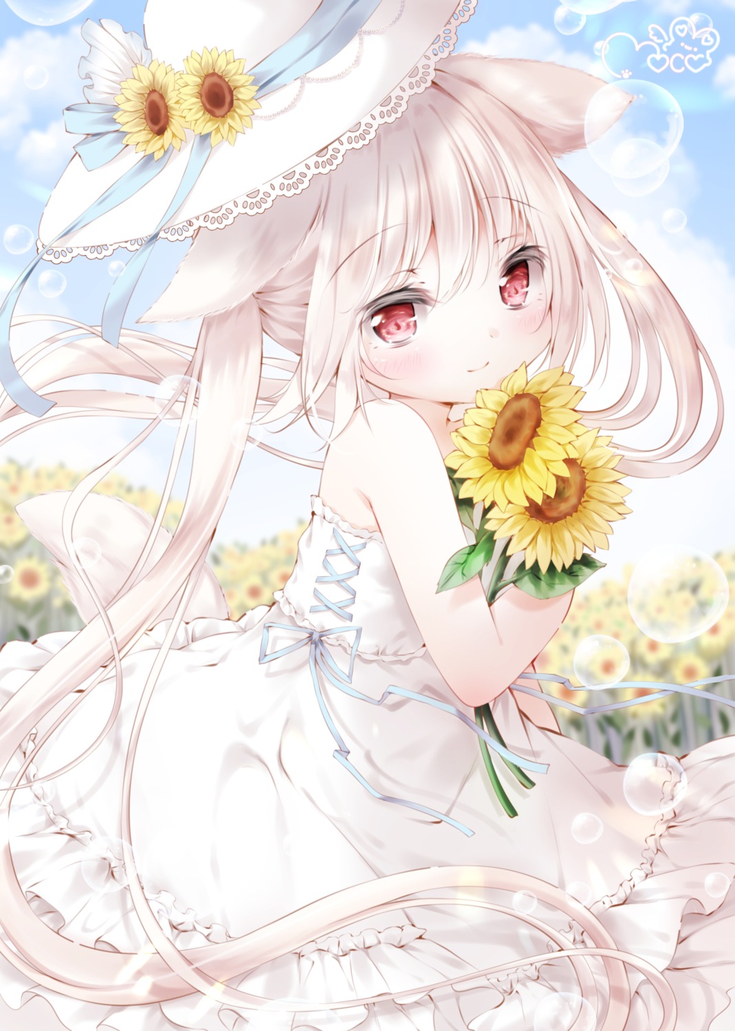 animal_ears dress moco_ofuton summer_dress tail