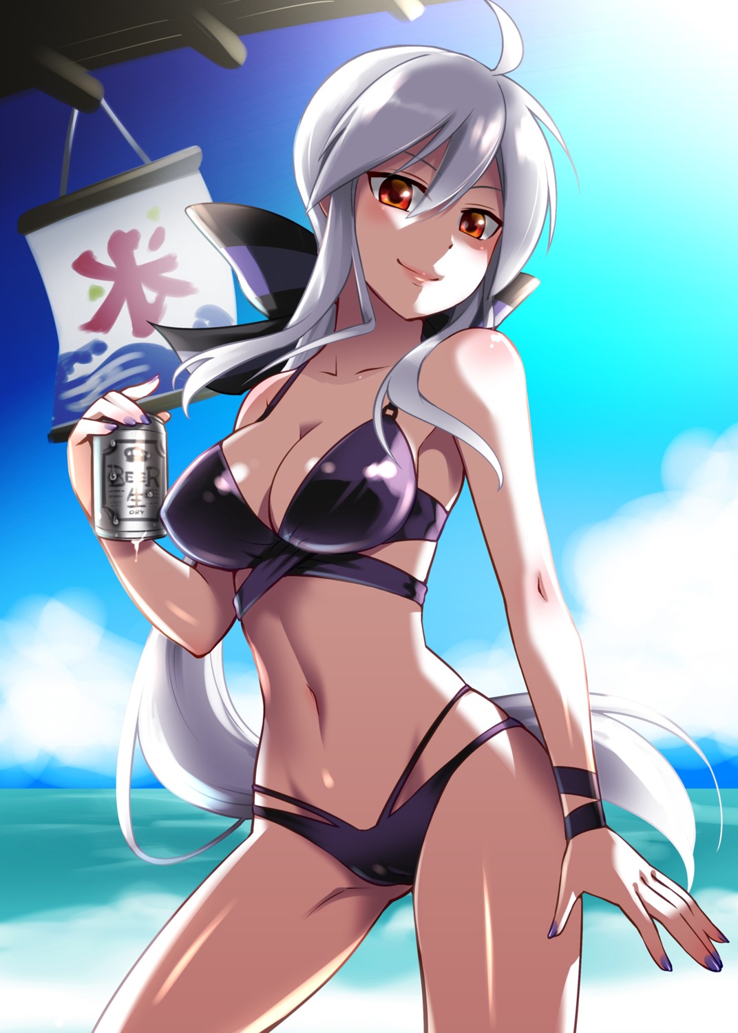 bikini caffein cleavage swimsuits vocaloid yowane_haku