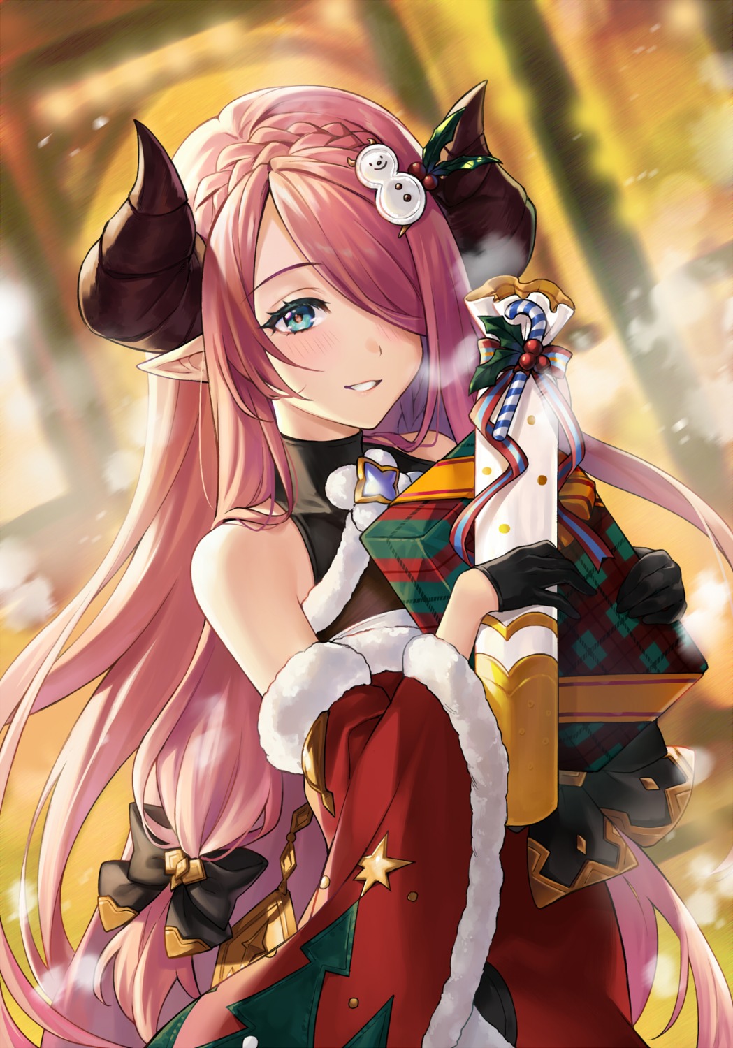 christmas granblue_fantasy horns narumeia_(granblue_fantasy) pointy_ears shiao