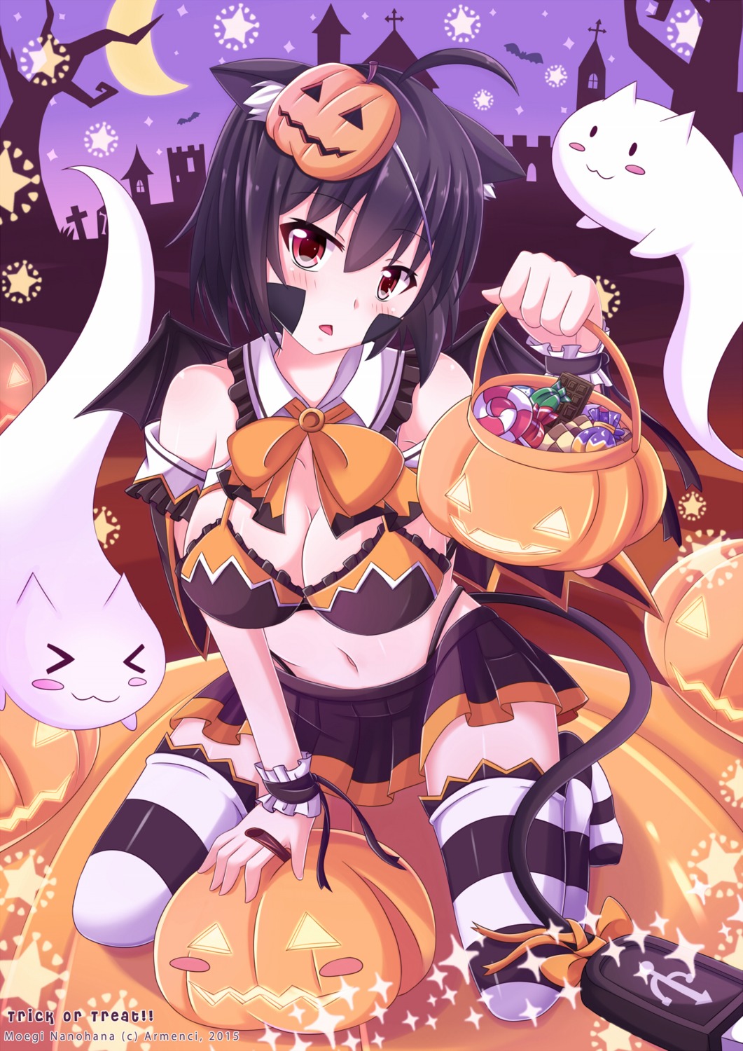 animal_ears bikini cleavage halloween nugi_(armenci) swimsuits tail thighhighs wings