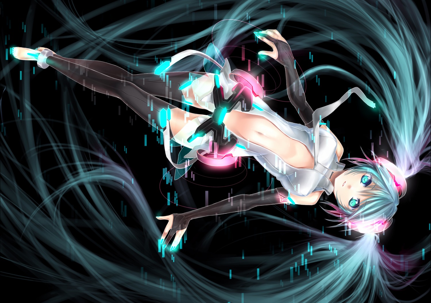 hatsune_miku kagachi_saku miku_append no_bra vocaloid vocaloid_append