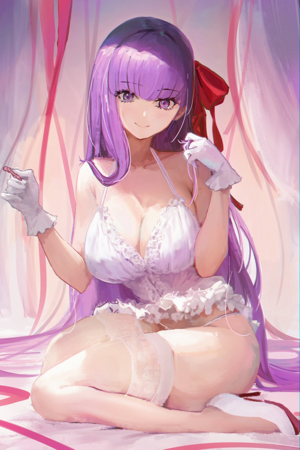 bb_(fate/extra_ccc) cleavage fate/grand_order heels koko_sasuwo lingerie pantsu thighhighs