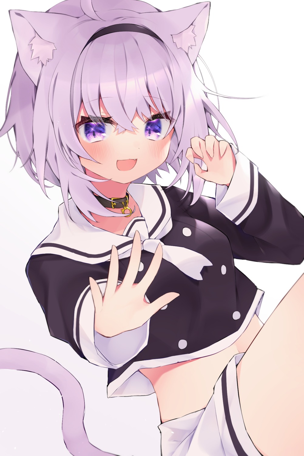 animal_ears hololive hololive_gamers nekomata_okayu nekomimi seifuku tagme tail