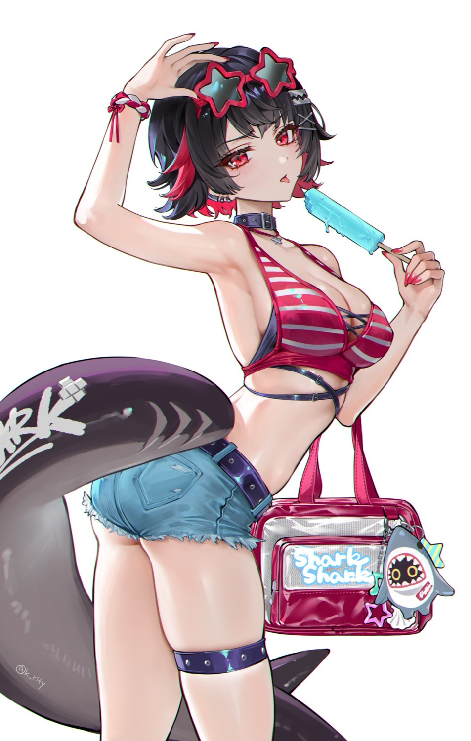 ass bikini_top cream ellen_joe garter megane rity swimsuits tail zenless_zone_zero