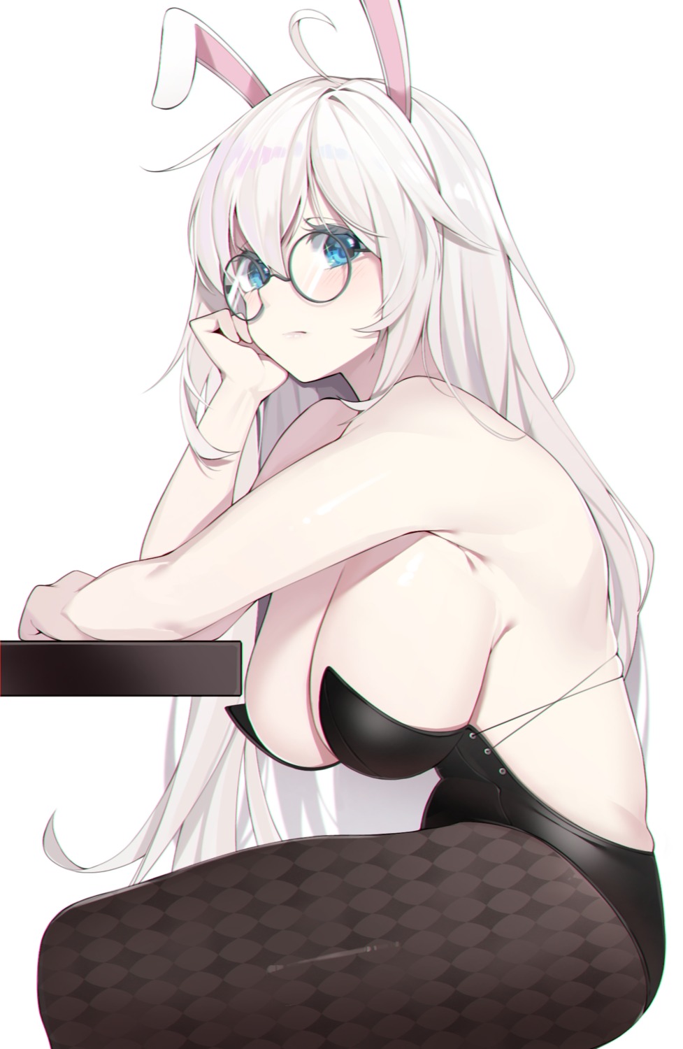 animal_ears bunny_ears bunny_girl chukibabo2 megane no_bra pantyhose