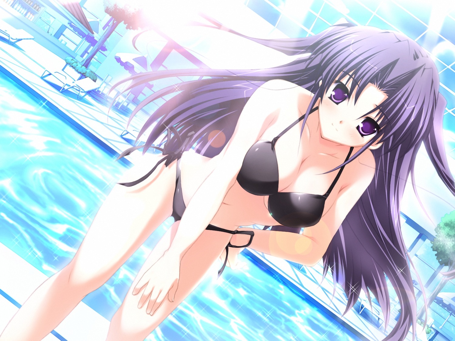 bikini cleavage game_cg lyrical_lyric mikeou swimsuits takami_rin