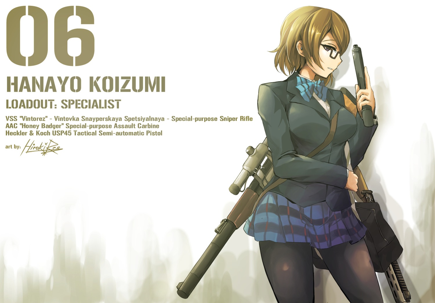 gun hiroki_ree koizumi_hanayo love_live! megane pantyhose seifuku