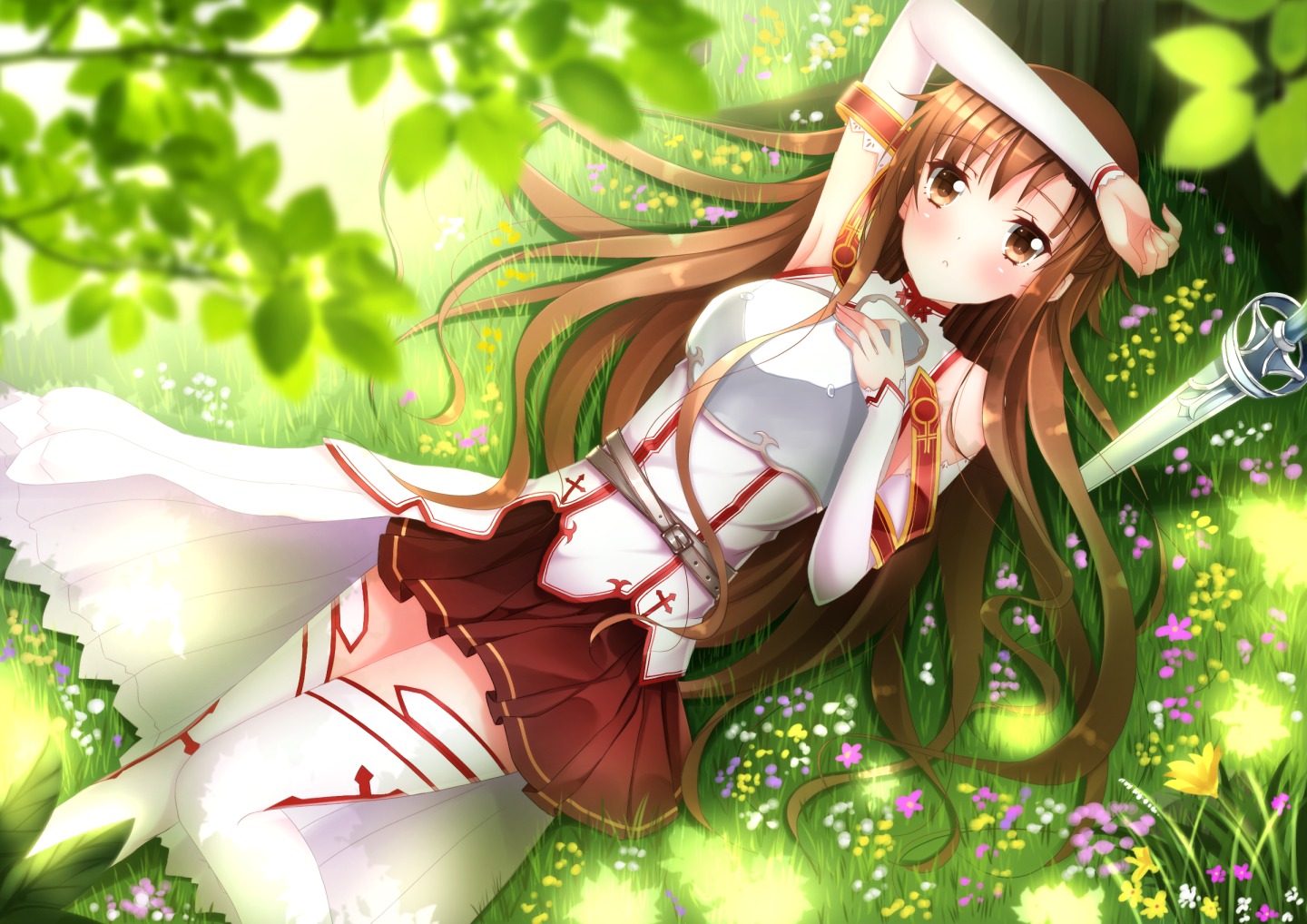 asuna_(sword_art_online) sword_art_online swordsouls thighhighs