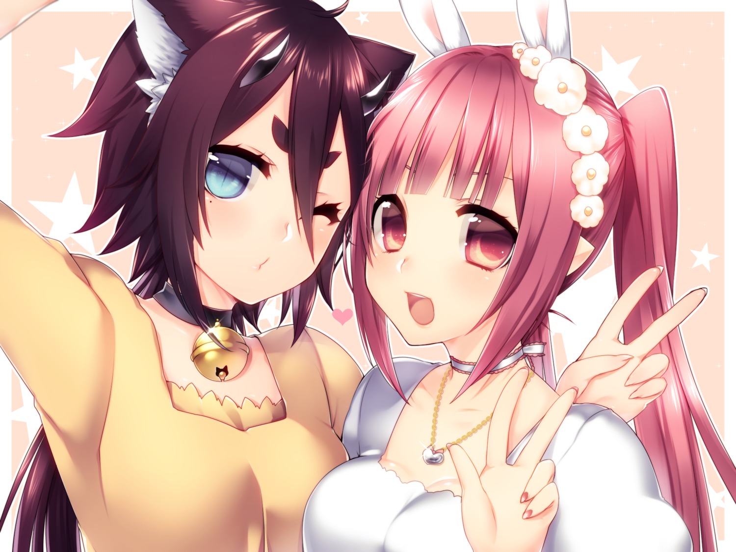 animal_ears bunny_ears cleavage horns nekomimi phantasy_star_online_2