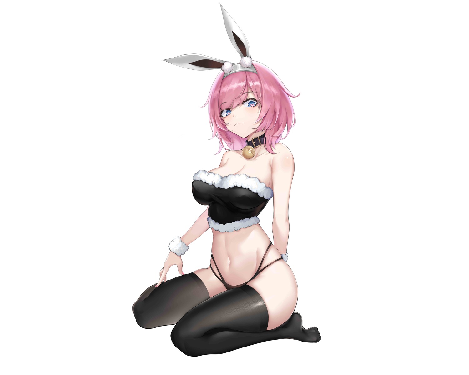 animal_ears benghuai_xueyuan bunny_ears elysia_(honkai_impact) honkai_impact hs_(user_hvww8443) pantsu thighhighs