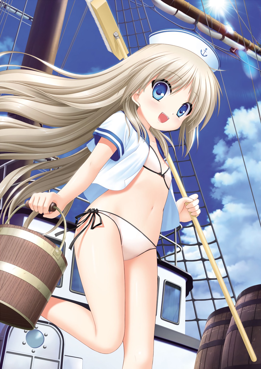 bikini key kud_wafter little_busters! loli na-ga noumi_kudryavka open_shirt possible_duplicate seifuku swimsuits