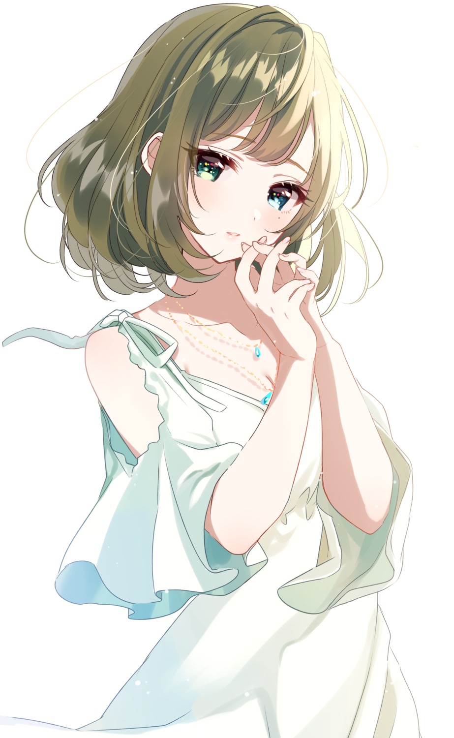 cleavage dress heterochromia misumi takagaki_kaede the_idolm@ster the_idolm@ster_cinderella_girls