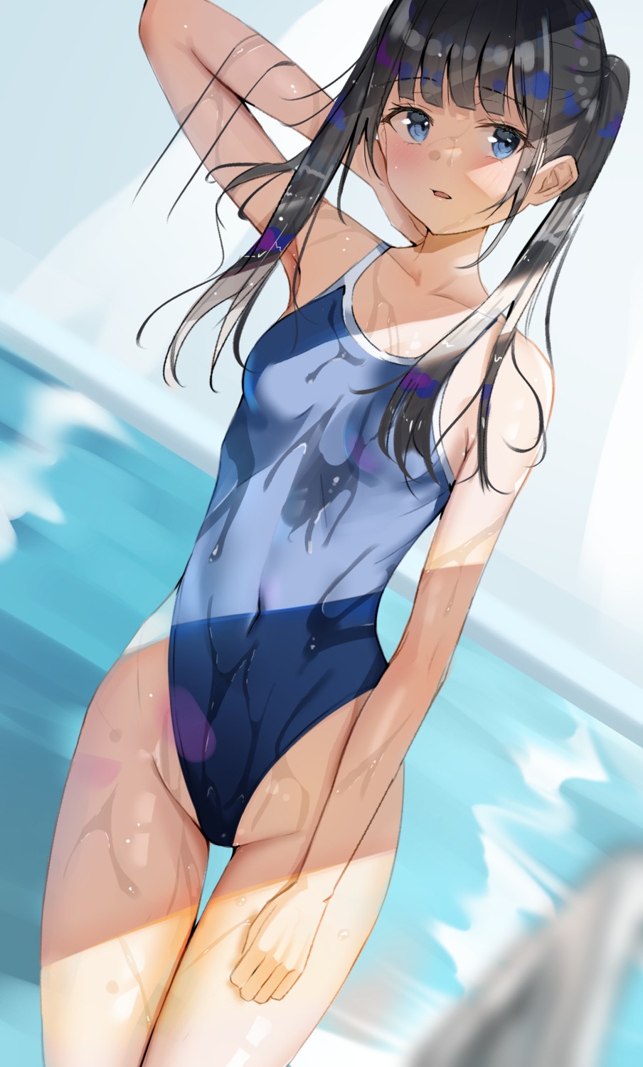 sakura_yuu_(hzjy8485) school_swimsuit swimsuits wet wet_clothes