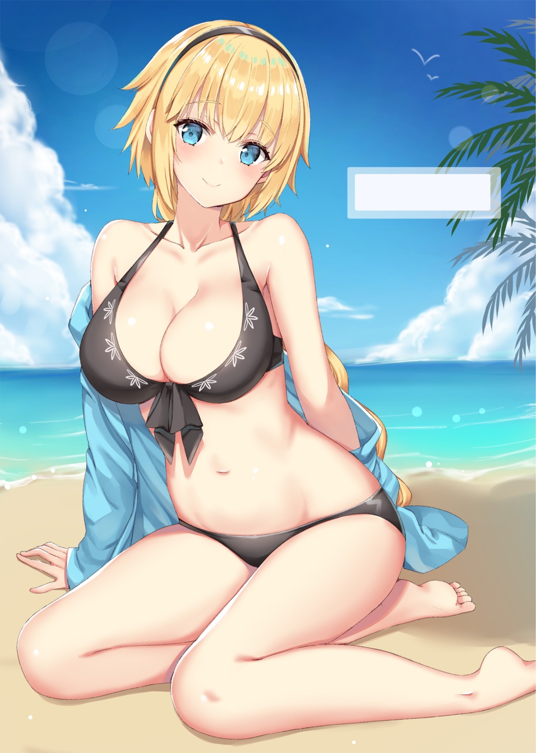 bikini fate/grand_order jeanne_d'arc jeanne_d'arc_(fate) open_shirt swimsuits yuzu-aki