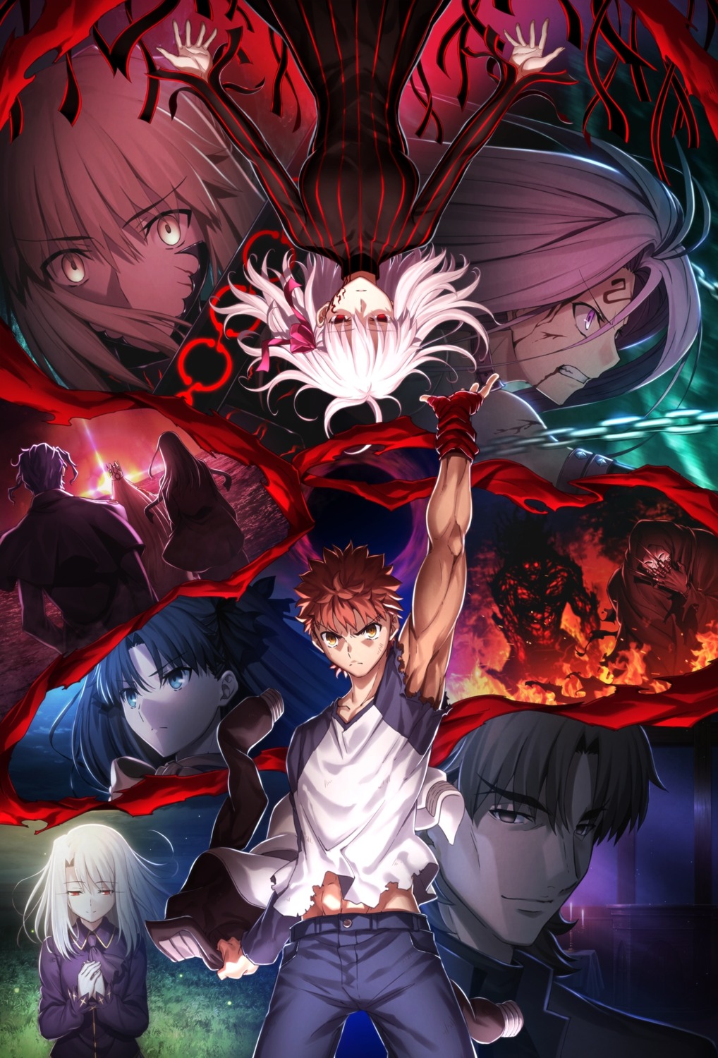 assassin_(fsn) berserker blood dark_sakura dress emiya_shirou fate/stay_night fate/stay_night_heaven's_feel illyasviel_von_einzbern matou_sakura rider saber saber_alter sudou_tomonori tattoo toosaka_rin torn_clothes