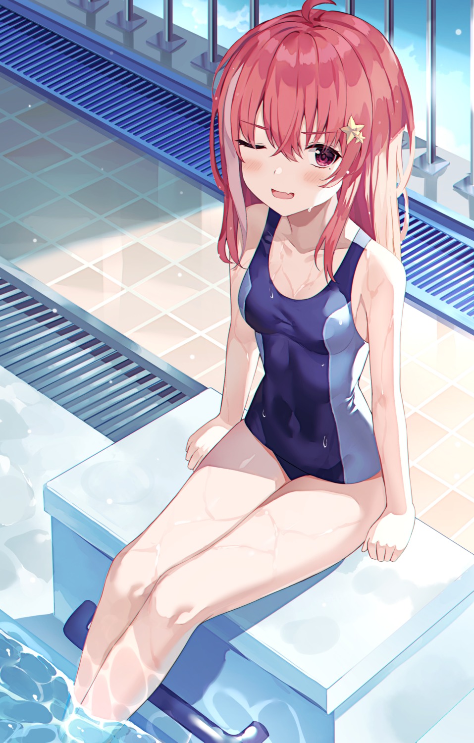 nijisanji nijisanji_gamers peruka_(berespanda) sasaki_saku swimsuits wet