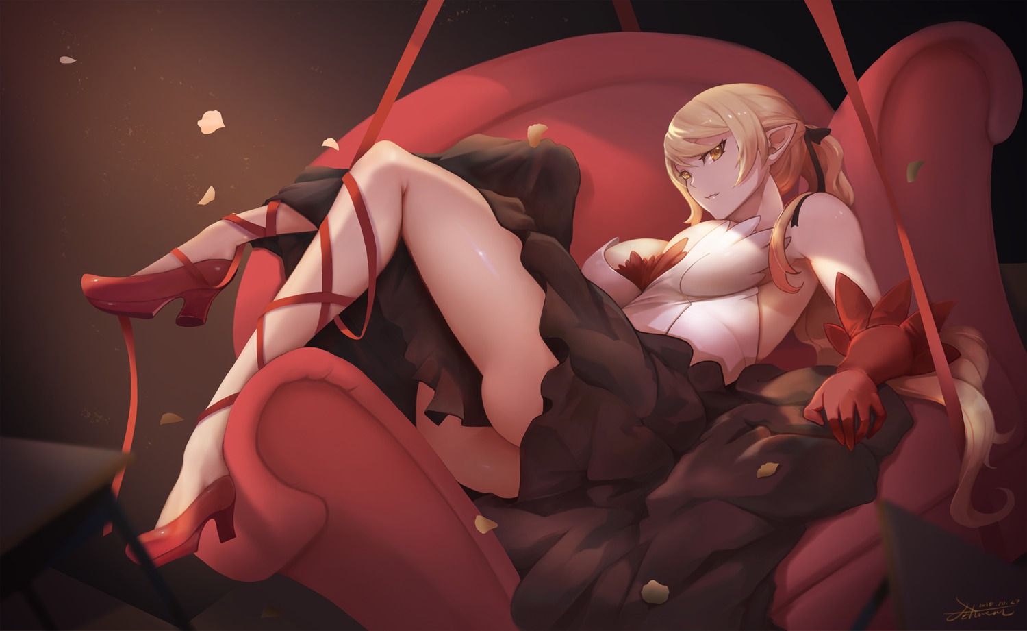 ass bakemonogatari crow_aberdeen heels kissshot_acerolaorion_heartunderblade kizumonogatari monogatari_(series) pointy_ears