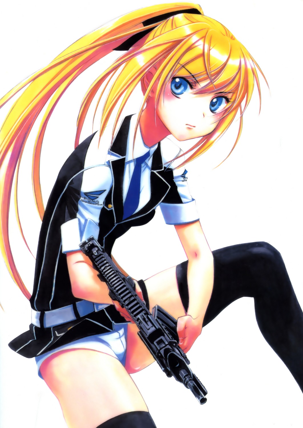 adelina full_metal_panic full_metal_panic_another gun shiki_douji thighhighs