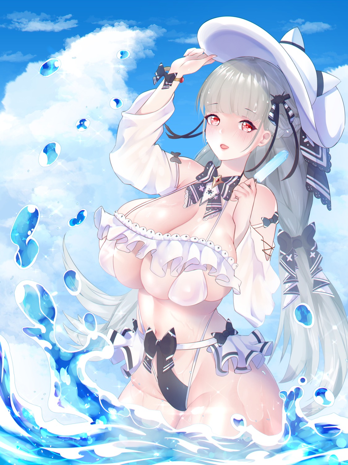 azur_lane bikini erect_nipples formidable_(azur_lane) ribura_(limezstariouz) swimsuits wet