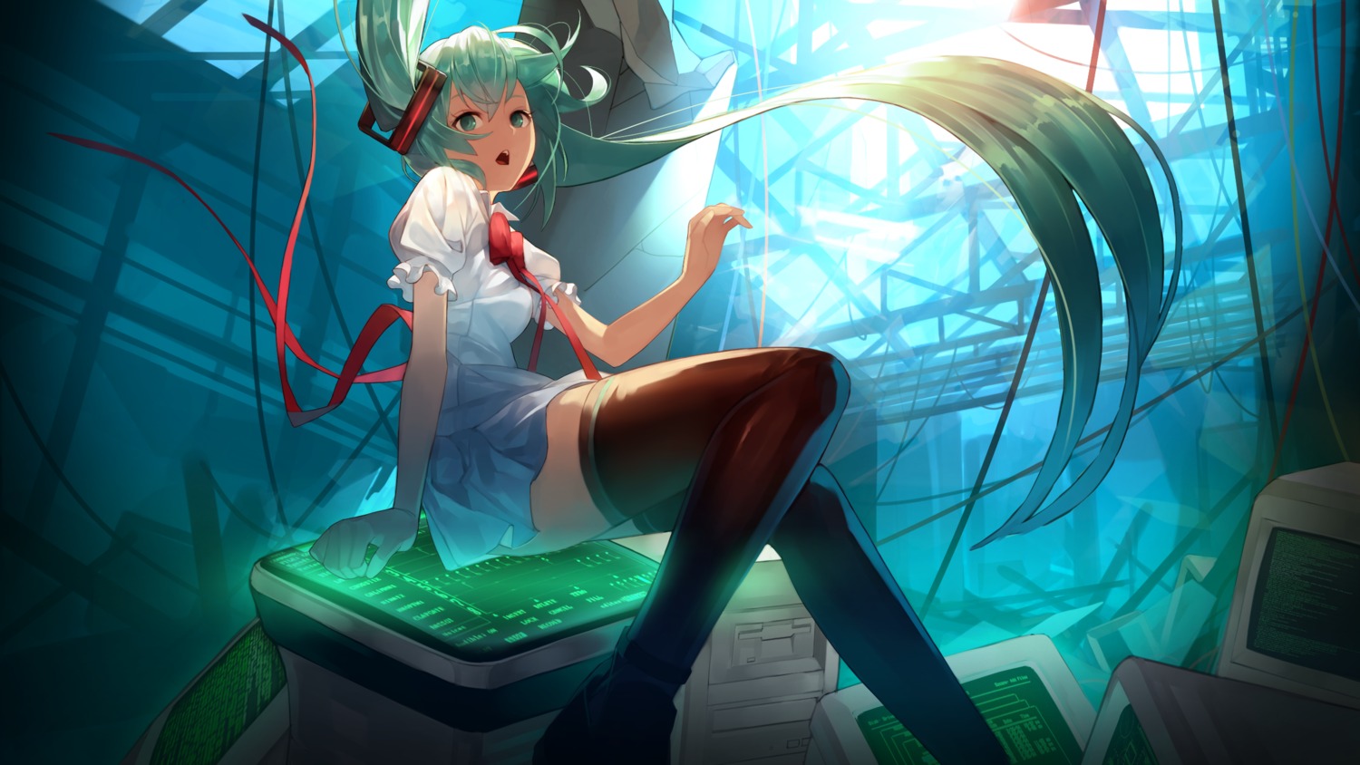 hatsune_miku jandy thighhighs vocaloid wallpaper