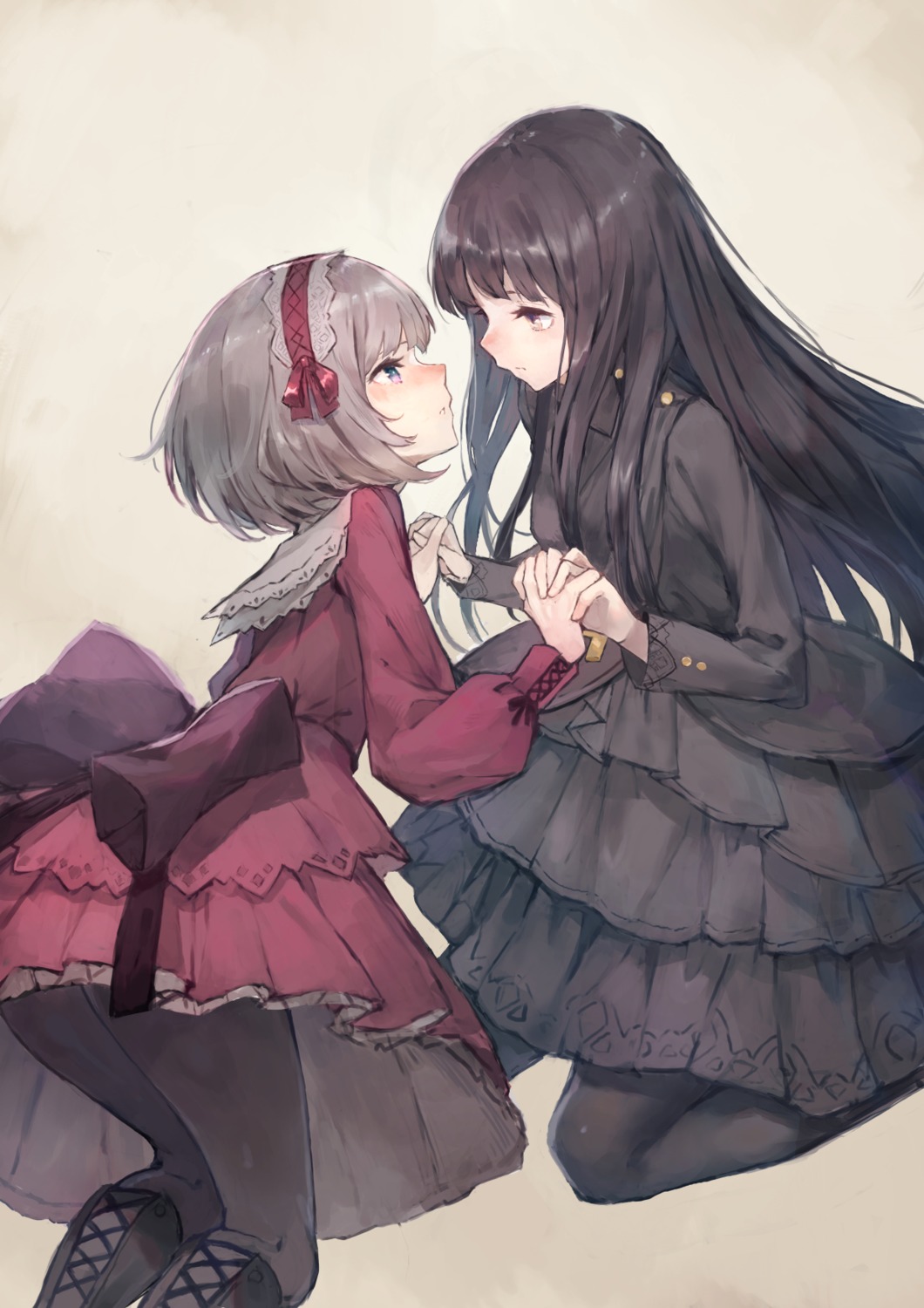 dress kobuta lolita_fashion pantyhose yuri