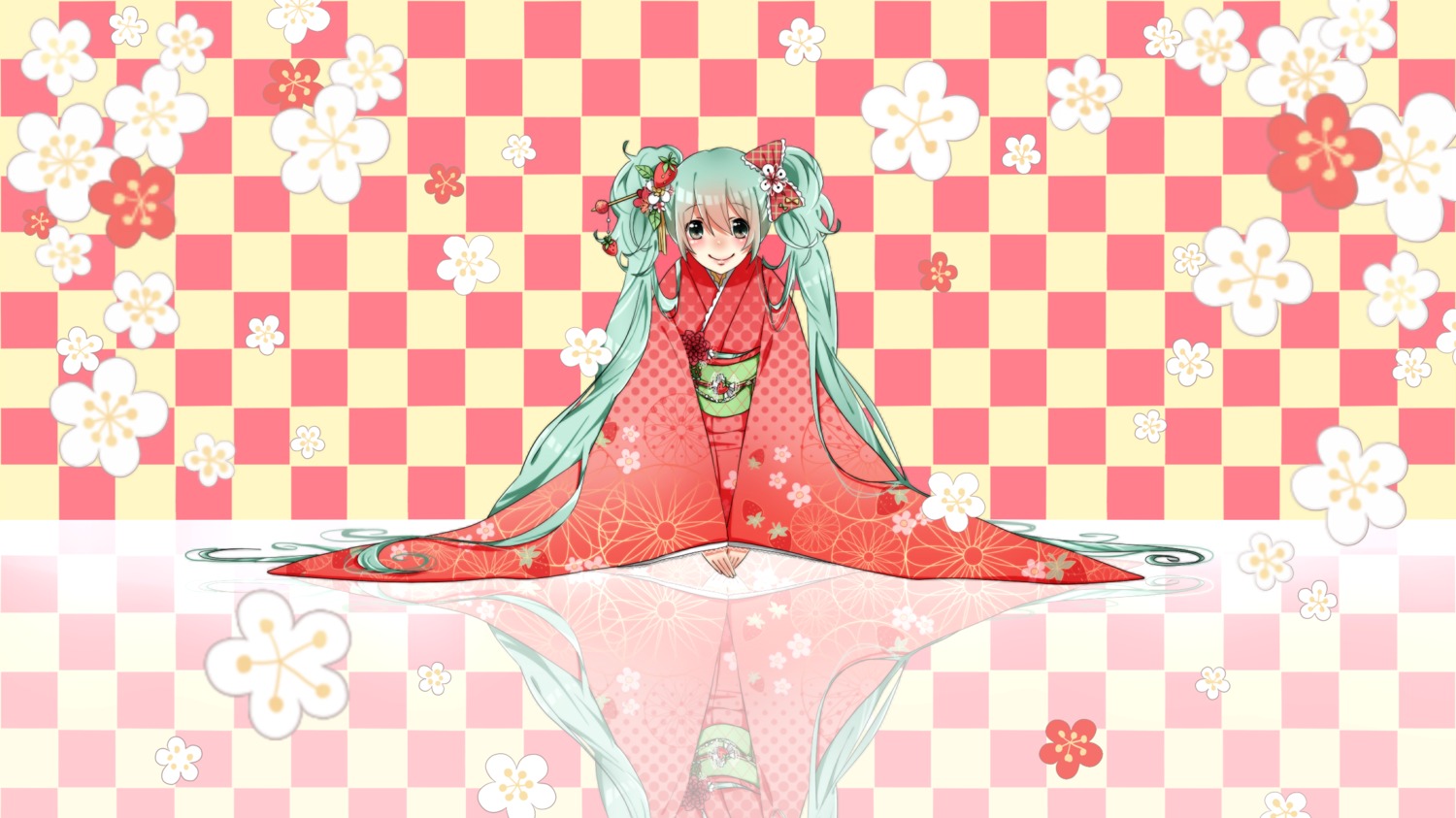 hatsune_miku pafufu vocaloid yukata