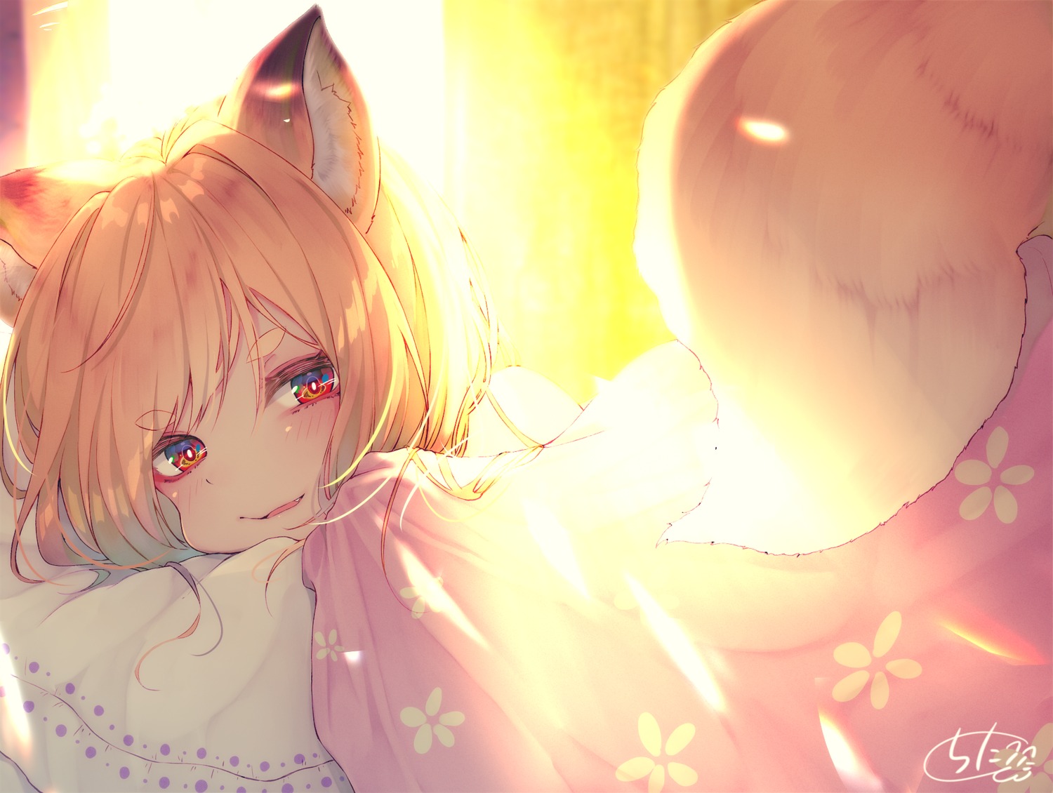 animal_ears chita_(ketchup) kitsune tail