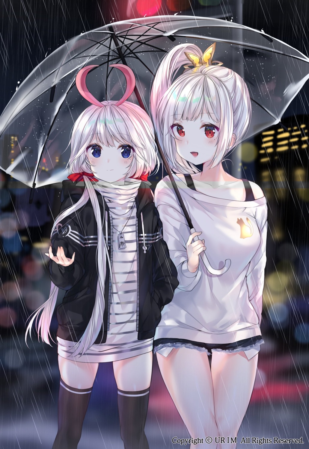 dress thighhighs umbrella urim_(paintur)