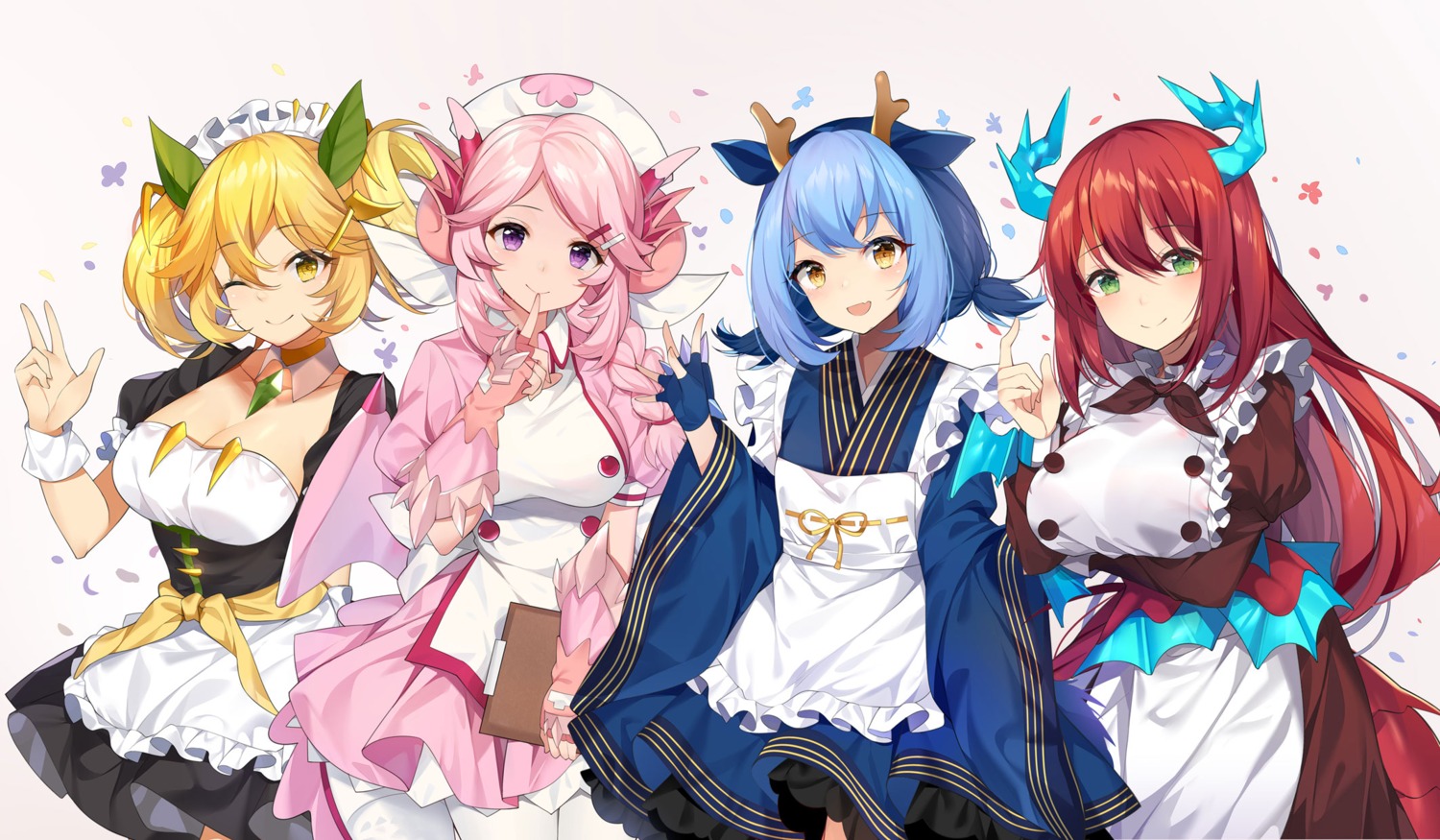 breast_hold cleavage horns kikistark lolita_fashion maid nurse thighhighs wa_lolita yugioh