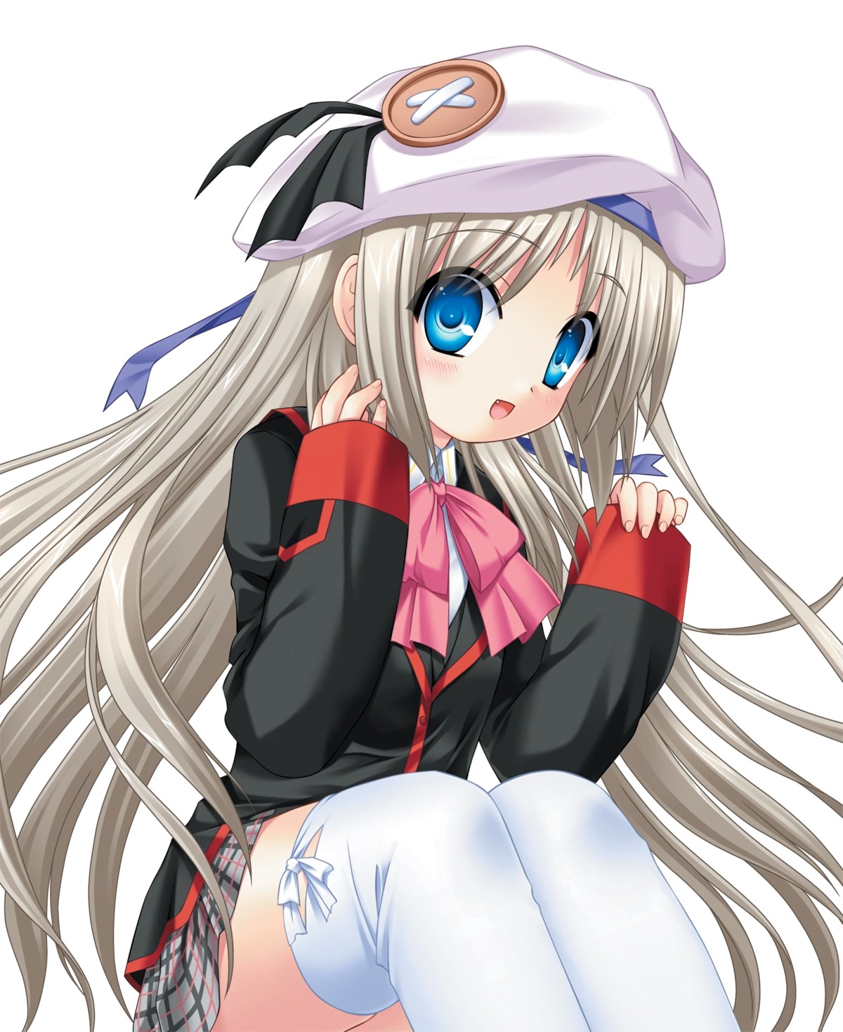 key kud_wafter little_busters! na-ga noumi_kudryavka seifuku skirt_lift thighhighs