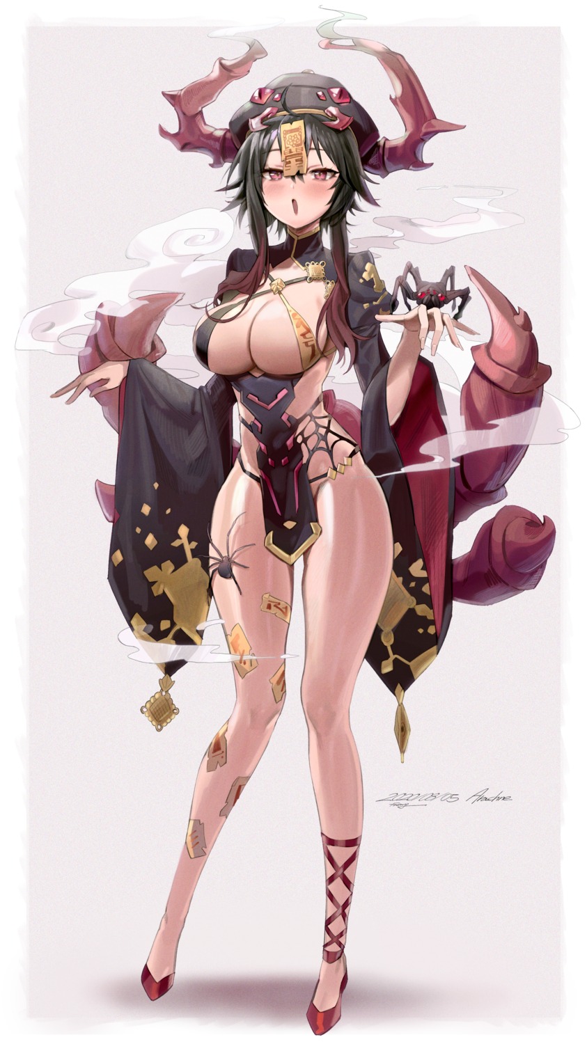 bikini_armor freng horns japanese_clothes monster_girl