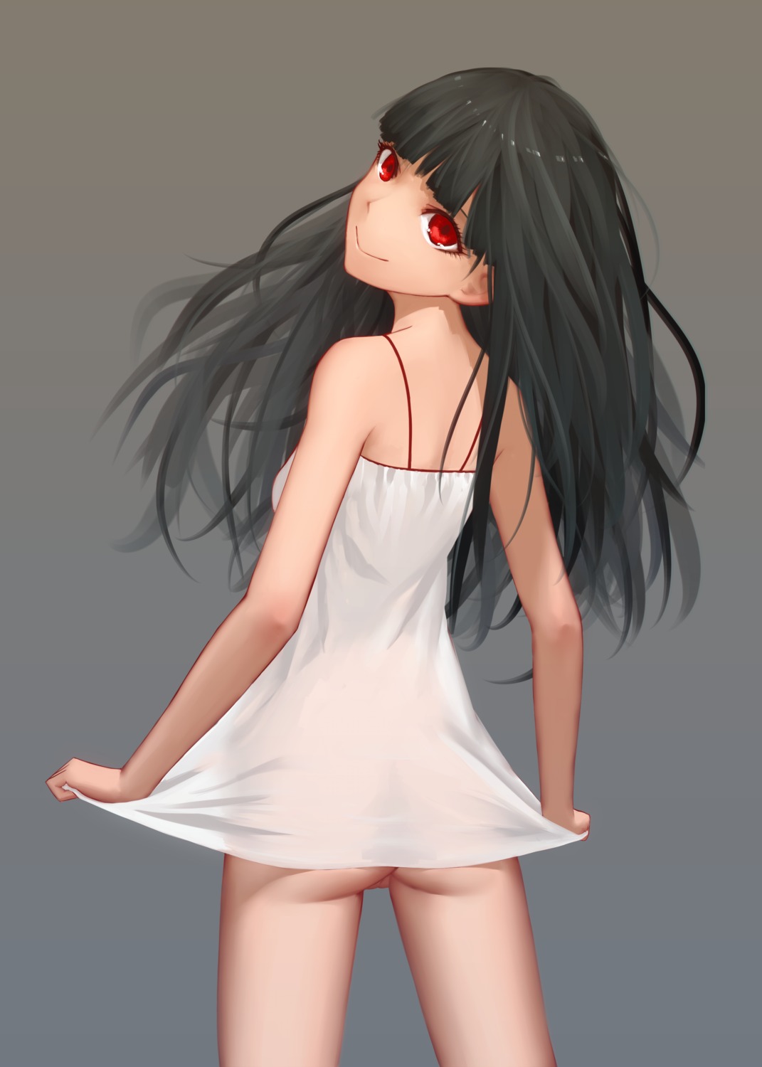 ass dress maredoro nopan pussy see_through skirt_lift summer_dress