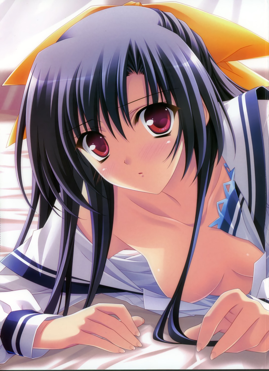 breasts hiyama_riko hook no_bra open_shirt pantsu sakura_bitmap scanning_dust suzuhira_hiro thighhighs undressing