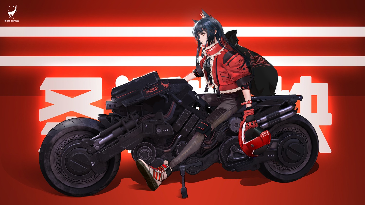 animal_ears arknights drive_shot smoking texas_(arknights) wallpaper