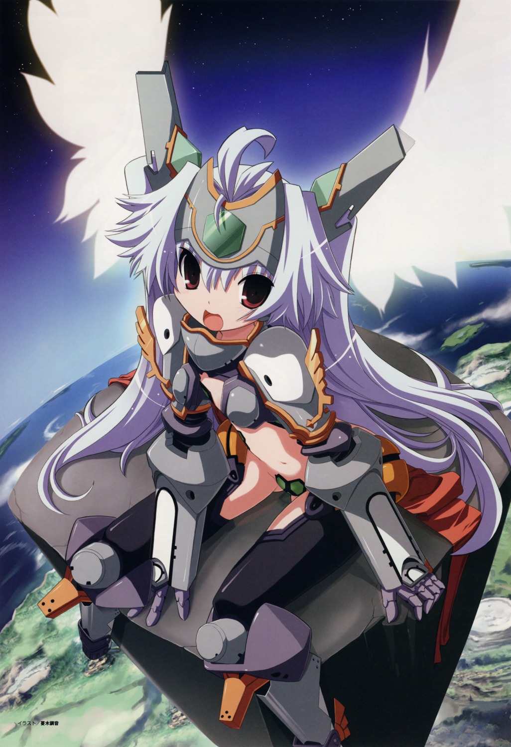 armor bodysuit loli maebari shirogane_no_soleil skyfish sol_valkyrie tsurugi_hagane wings