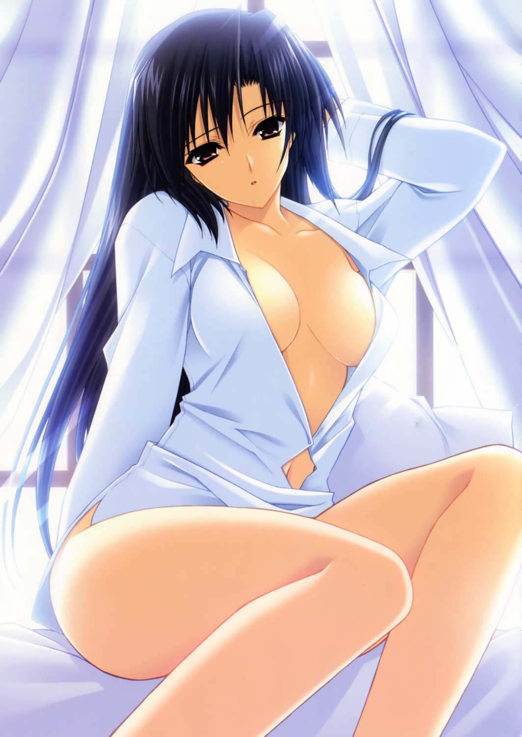 benibara_nadeshiko bottomless dress_shirt no_bra open_shirt shuffle suzuhira_hiro