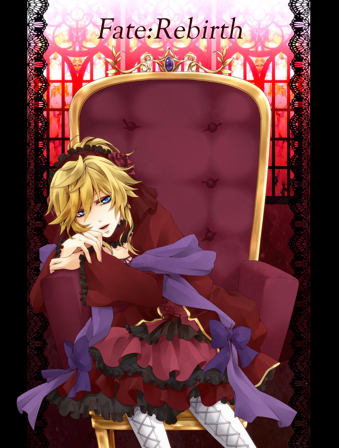 crossdress dress kagamine_len male rico_(fbn3) vocaloid