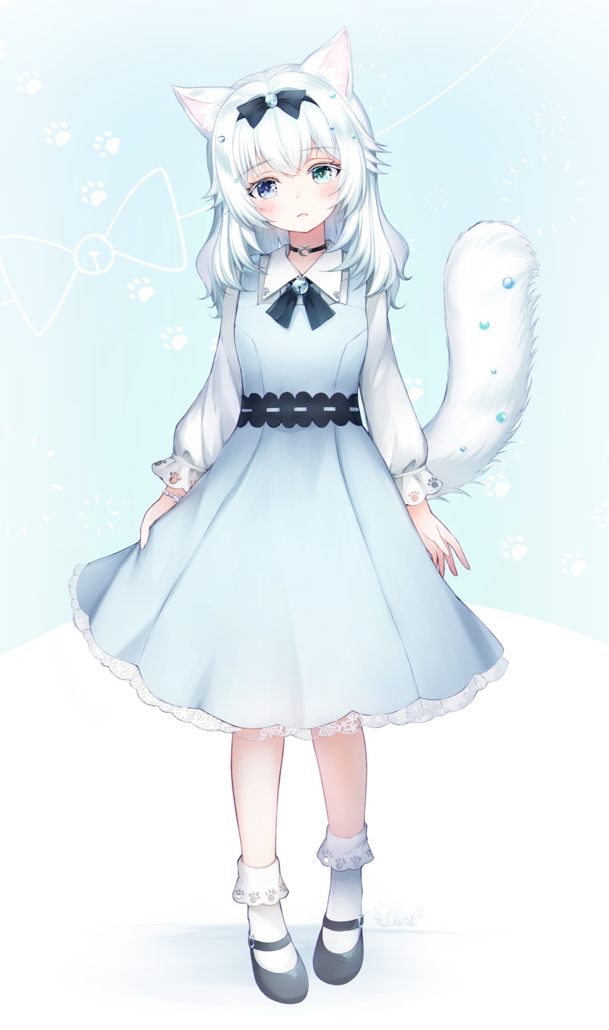 animal_ears chiutake_mina dress nekomimi tail