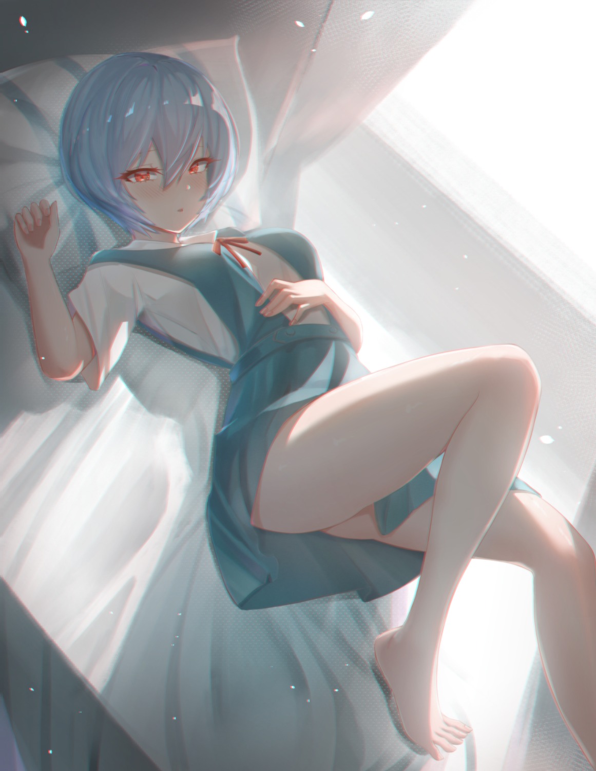 ayanami_rei can_zhu neon_genesis_evangelion seifuku skirt_lift