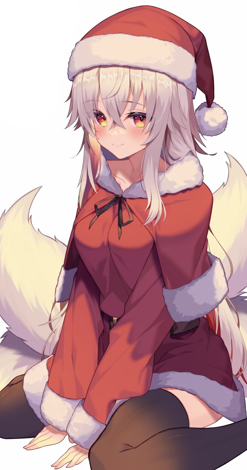 christmas dress jun_(aousa0328) kitsune tail thighhighs