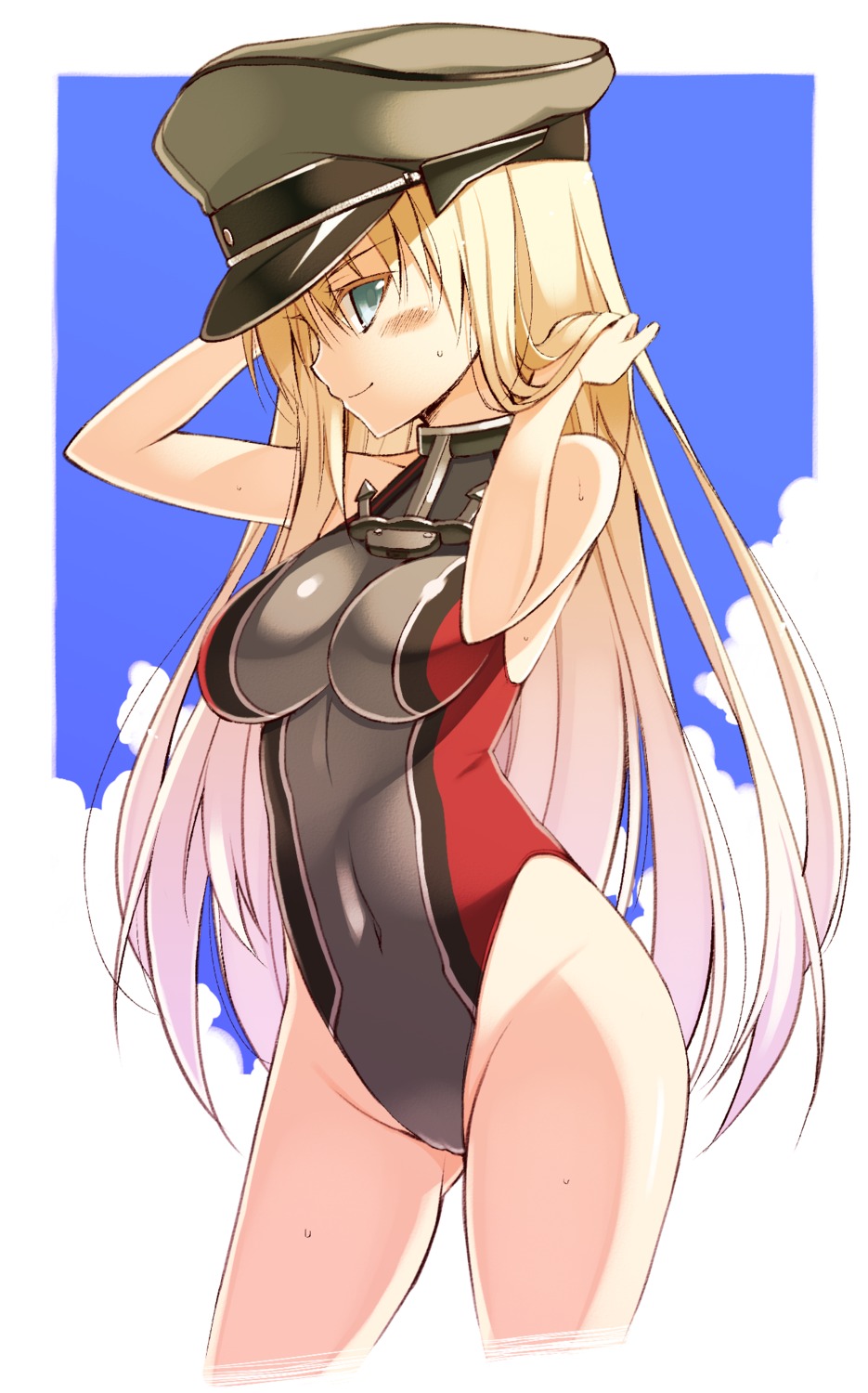 bismarck_(kancolle) cameltoe kantai_collection oota_yuuichi swimsuits