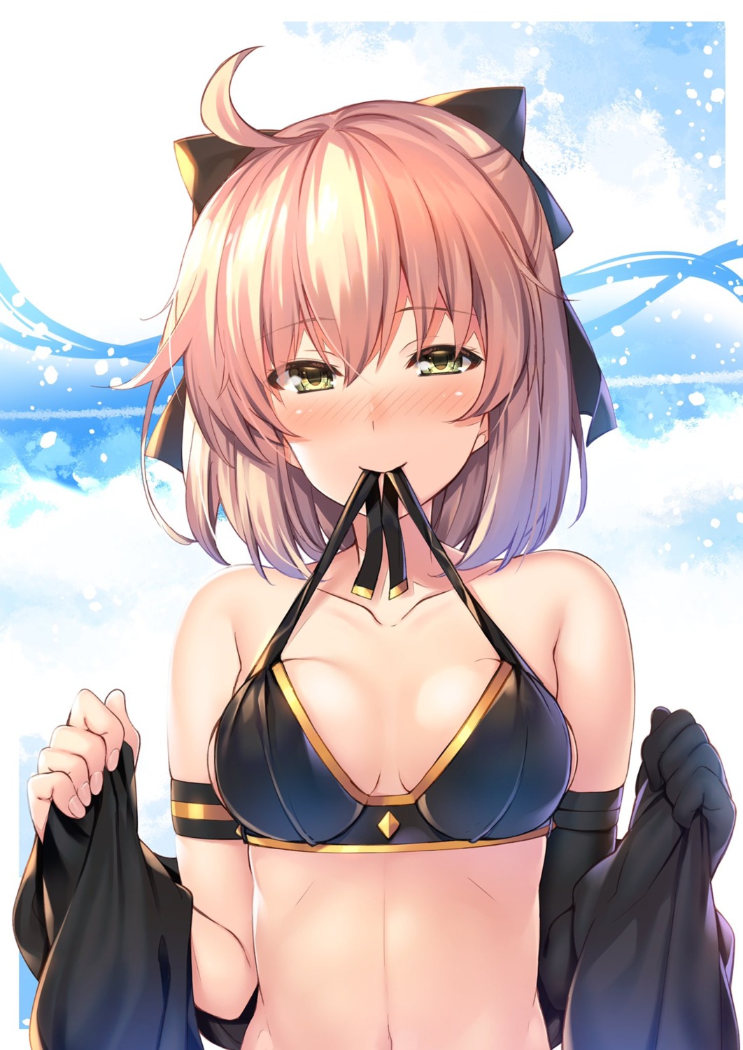 bikini_top cleavage fate/grand_order mayuzaki_yuu okita_souji_(fate) swimsuits