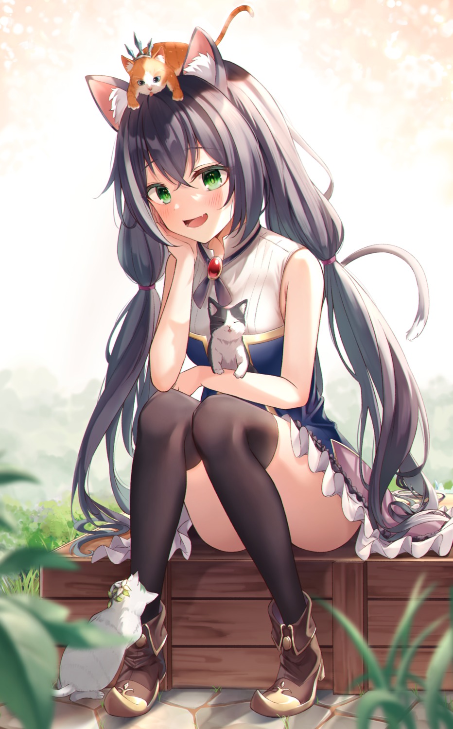 animal_ears heels karyl_(princess_connect) neko nekomimi princess_connect princess_connect!_re:dive sira_(user_dswn7488) tail thighhighs