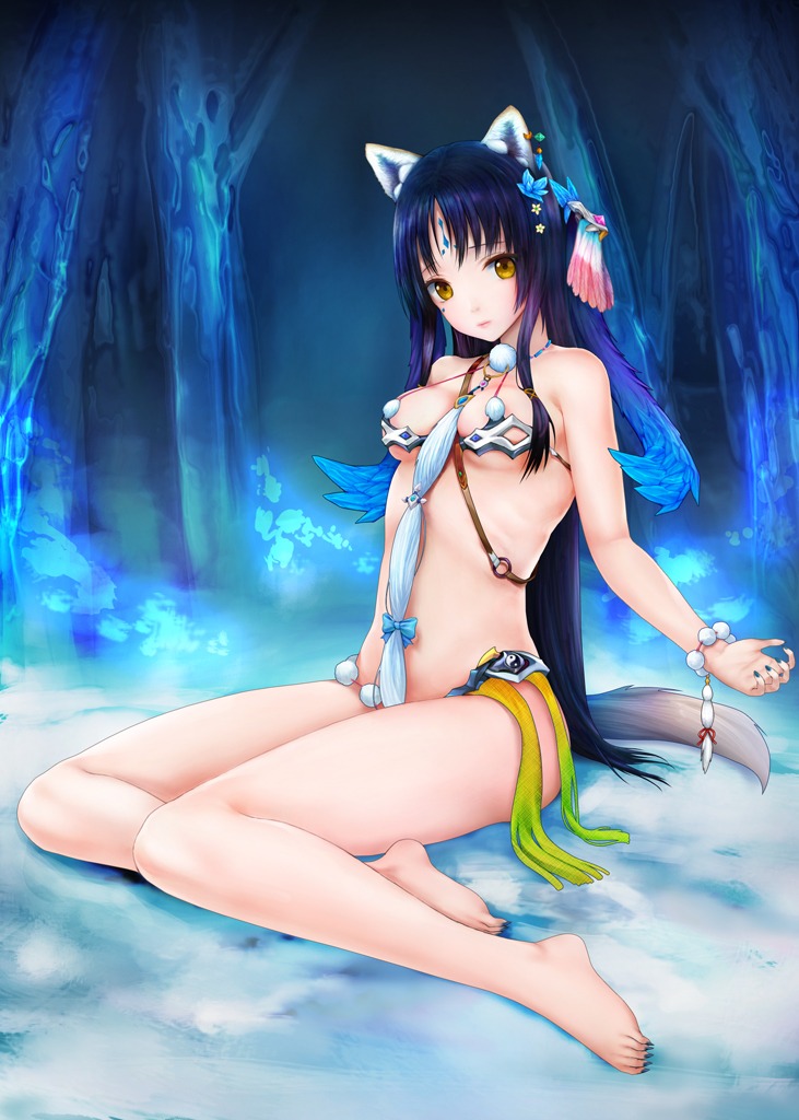 animal_ears bikini kitsune sayika swimsuits tail