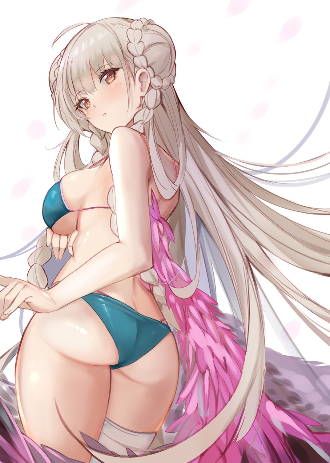 ass azur_lane bikini breast_hold formidable_(azur_lane) kananote swimsuits thighhighs underboob