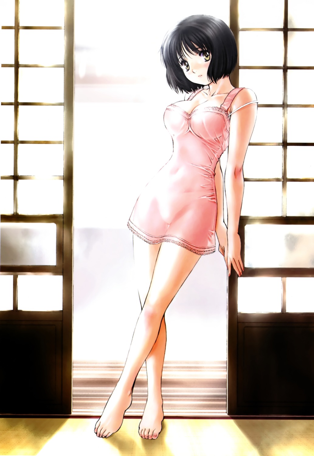 cleavage dress kobayashi_hiyoko okusama_wa_joshi_kosei onohara_asami scanning_resolution see_through summer_dress